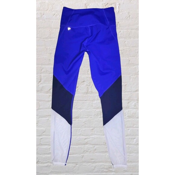 Fabletics Zone High Waisted Powerhold Mesh Leggings XS Royal Navy Blue Workout - Picture 5 of 11